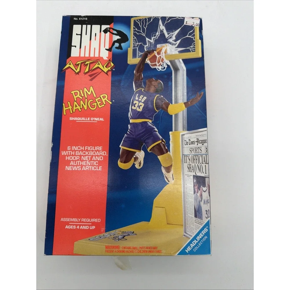 1993 Kenner Shaquille O'Neal Shaq Attaq Rim Hanger Action Figure